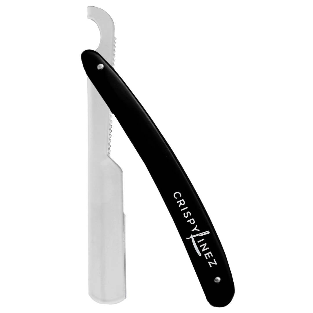 Turkish Razor | Black Handle | Stainless Steel Blade Holder – Crispy Linez®